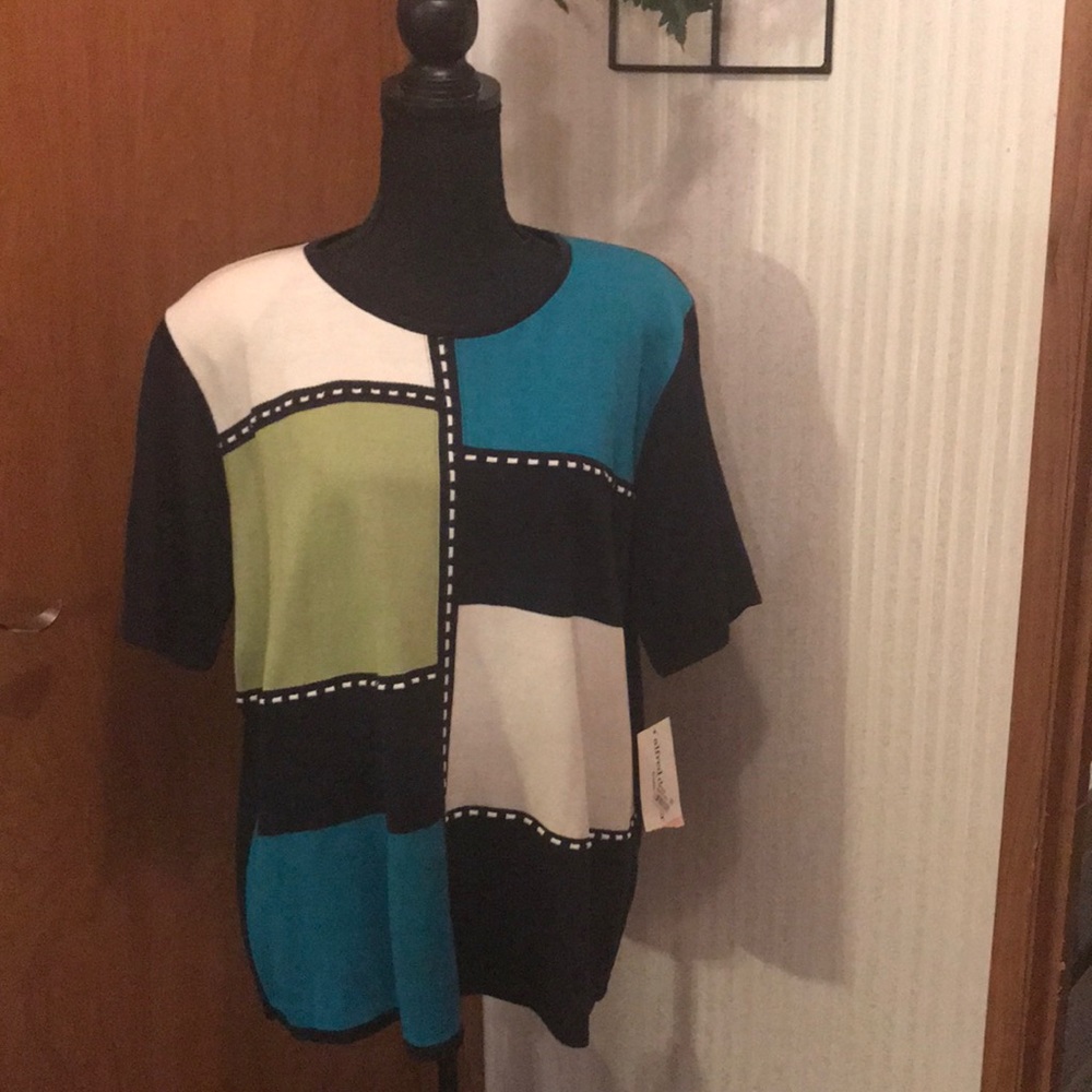 Alfred Dunner Knitwork Sweater Blouse
